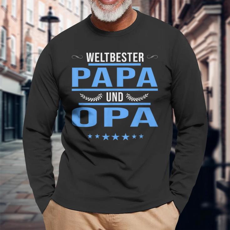 Herren Weltbester Papa Und Opa Papa Opa Langarmshirts Geschenke für alte Männer