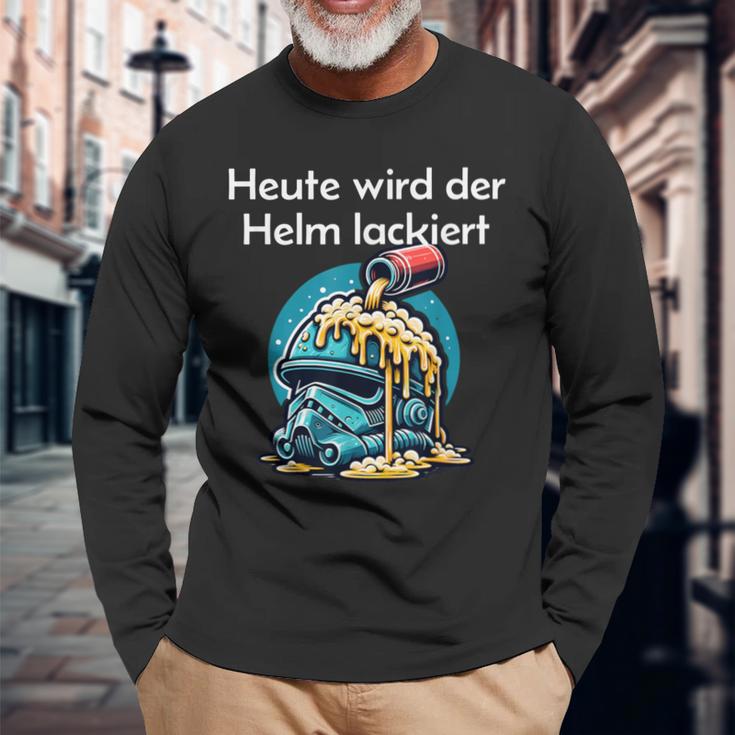 Heute Wird Der Helm Lackiert Langarmshirts Geschenke für alte Männer