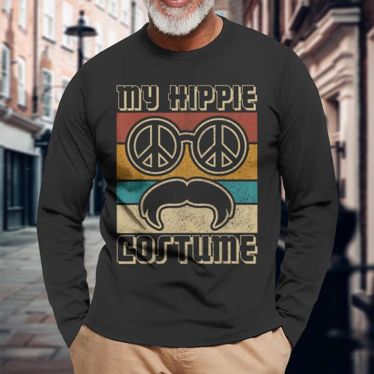 Hippie Costume Outfit Hippy Costume 60S Theme Party 70S Long Sleeve T-Shirt Gifts for Old Men