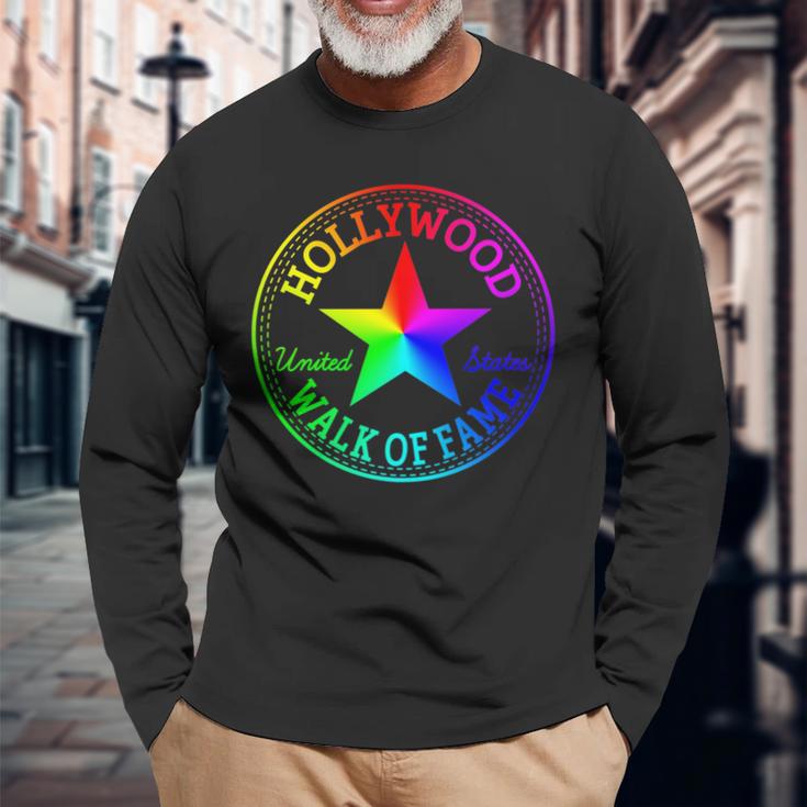 Hollywood Walk Of Fame Los Angeles Usa Surfer Outfit Long Sleeve T-Shirt Gifts for Old Men