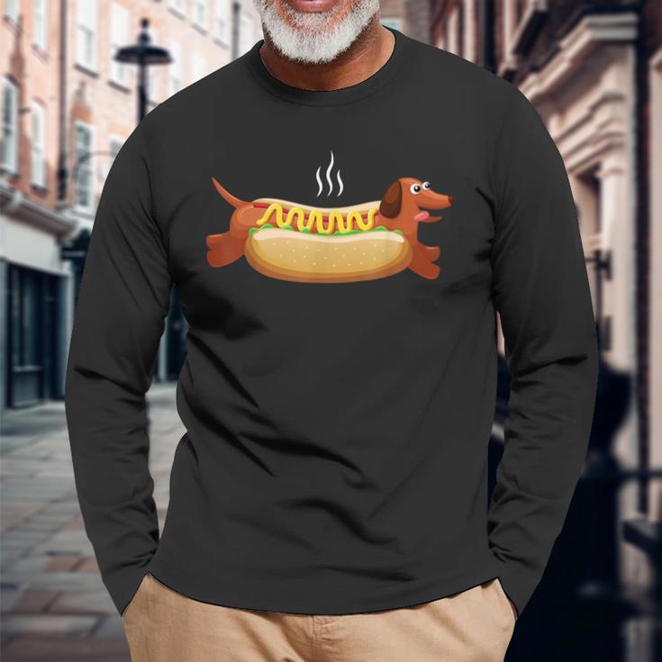 Hot Dog Wiener Sausage Hotdog Long Sleeve T-Shirt Gifts for Old Men