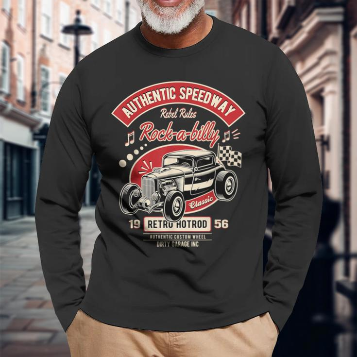 Hot Rod 50S Rockabilly Clothing Sock Hop Vintage Classic Car Long Sleeve T-Shirt Gifts for Old Men