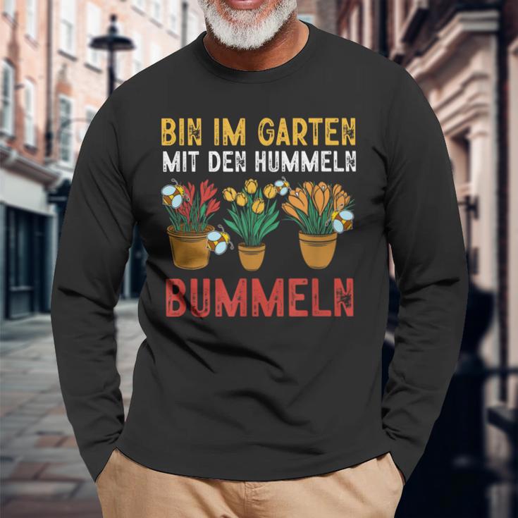 With Hummeln Bin Im Garten Langarmshirts Geschenke für alte Männer