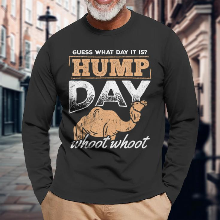 Hump Day Whoot Whoot Weekend Laborer Worker Long Sleeve T-Shirt Gifts for Old Men