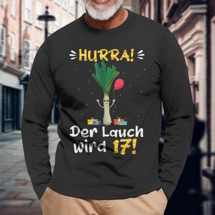 Hurra Der Lauch Wird 17 Boy 17Th Birthday Langarmshirts Geschenke für alte Männer