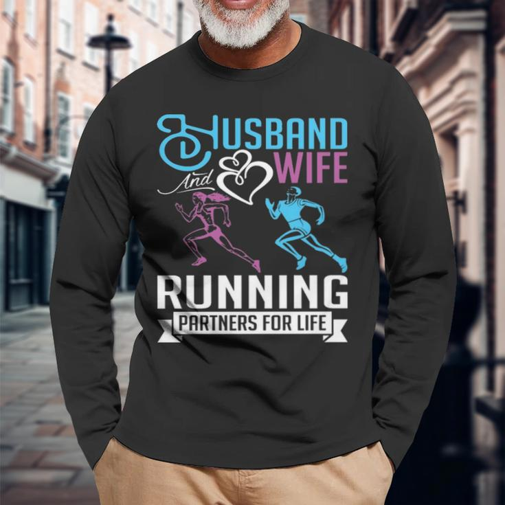 Husband And Wife Running Sweet Valentine’S Day Long Sleeve T-Shirt Gifts for Old Men
