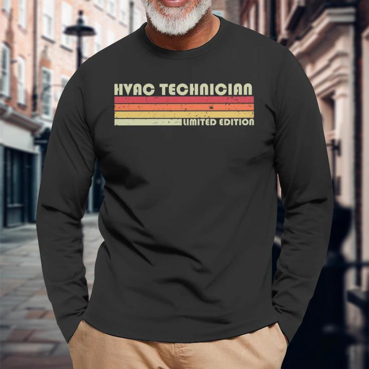 Hvac Technician Job Title Profession Birthday Worker Long Sleeve T-Shirt Gifts for Old Men