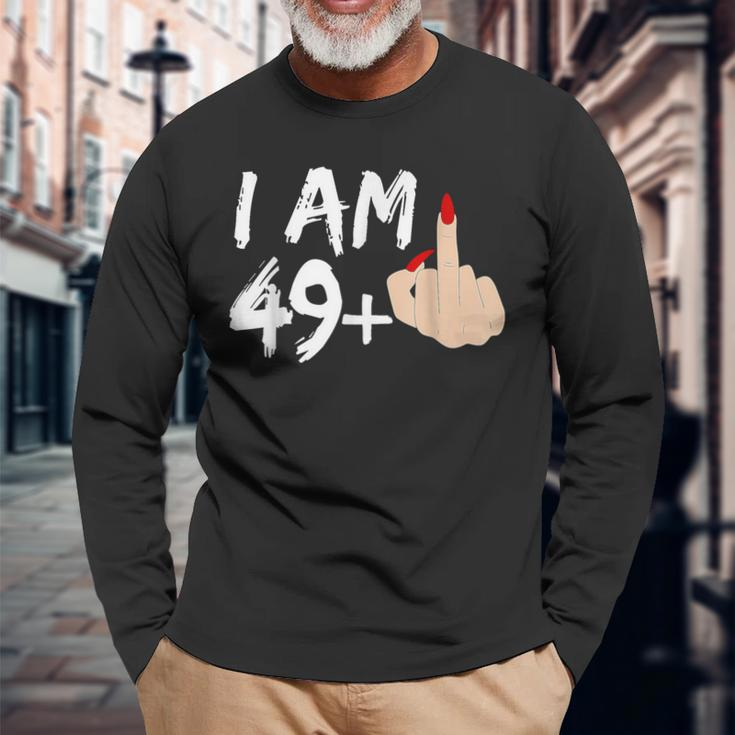 Ich Bin 49 Plus 1 Mittelfinger Zum 50 Geburtstag Langarmshirts Geschenke für alte Männer