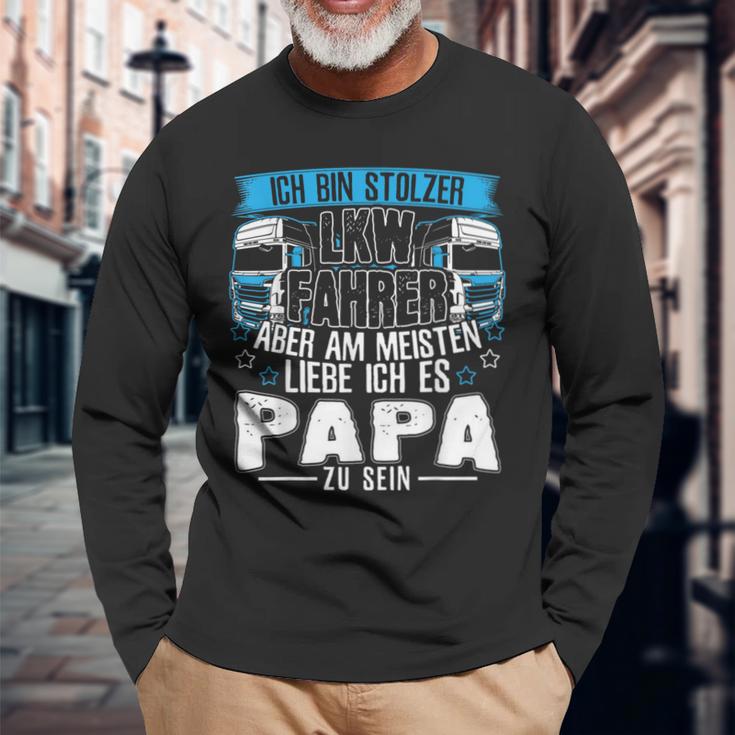 Ich Bin Ein Lkw Driver Und Papa Langarmshirts Geschenke für alte Männer