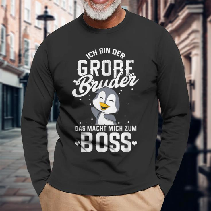 Ich Bin Großbruder Boss Bald Groser Bro Grosser Penguin Langarmshirts Geschenke für alte Männer