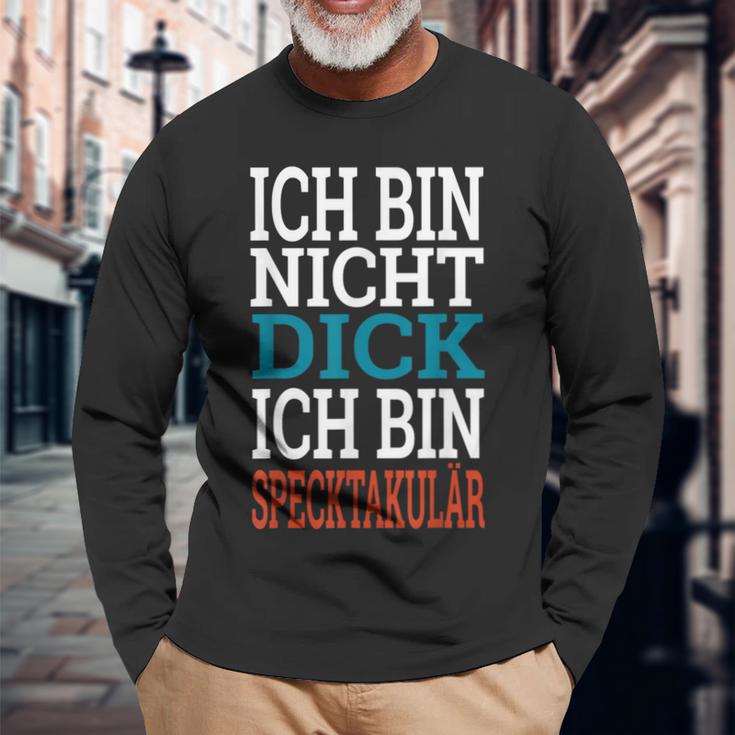 Ich Bin Nicht Dick, Ich Bin Speckpectaculär Langarmshirts in Schwarz für Herren Geschenke für alte Männer