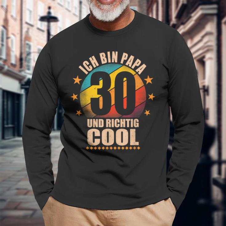 Ich Bin Papa 30 Und Richtig Cool Langarmshirts Geschenke für alte Männer