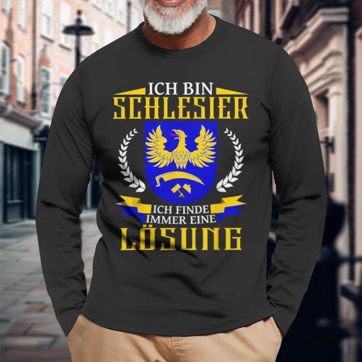 Ich Bin SchlesierOberschlesia Schlesia Origin German Language Langarmshirts Geschenke für alte Männer