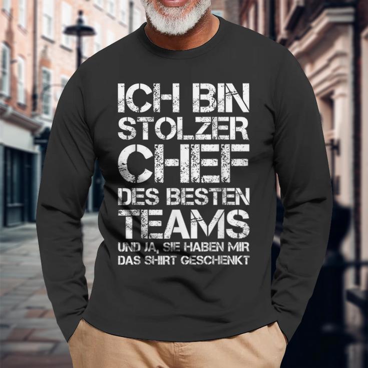 Ich Bin Stolzer Chef Des Besten Teams Employee Langarmshirts Geschenke für alte Männer