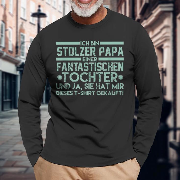 Ich Bin Stolzer Papa Einer Fantastischen Tochteratiater Langarmshirts Geschenke für alte Männer