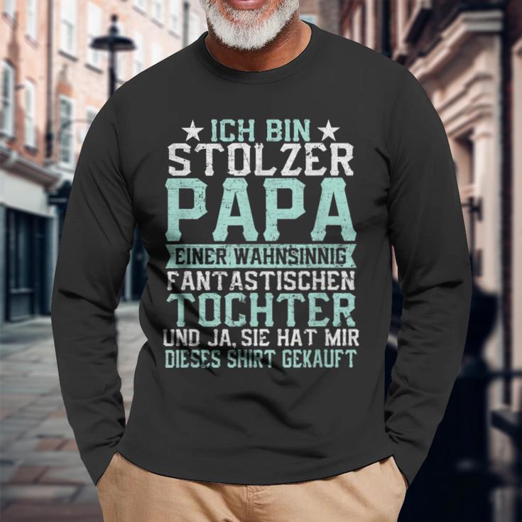 Ich Bin Stolzer Papa Einer Wahnsinnig Fantastischen Tochter Langarmshirts Geschenke für alte Männer