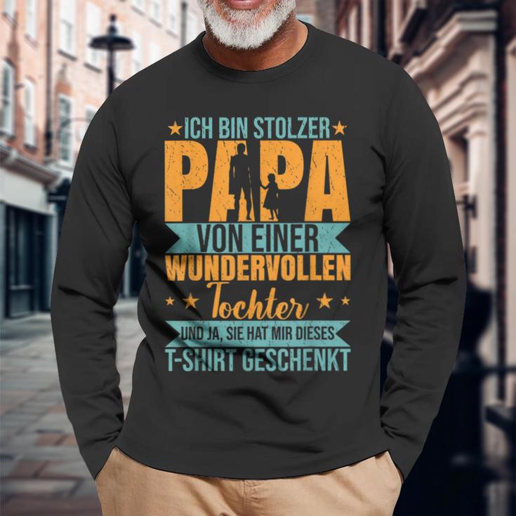 Ich Bin Stolzer Papa Einer Wundervoll Tochter Father's Day Langarmshirts Geschenke für alte Männer