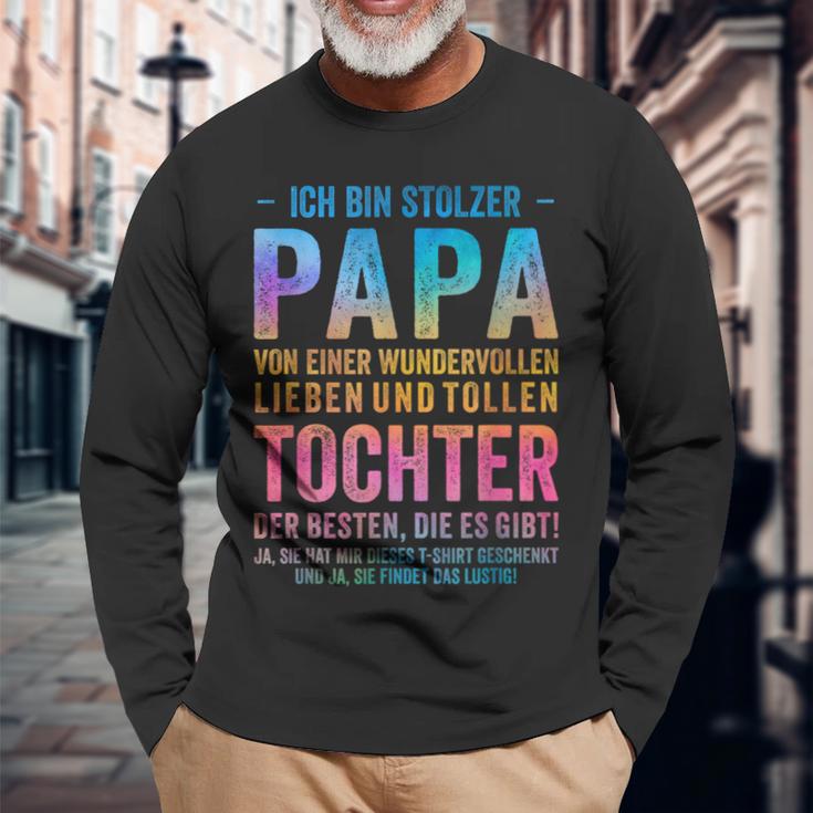 Ich Bin Stolzer Papa Einer Wundervolltochter Langarmshirts Geschenke für alte Männer