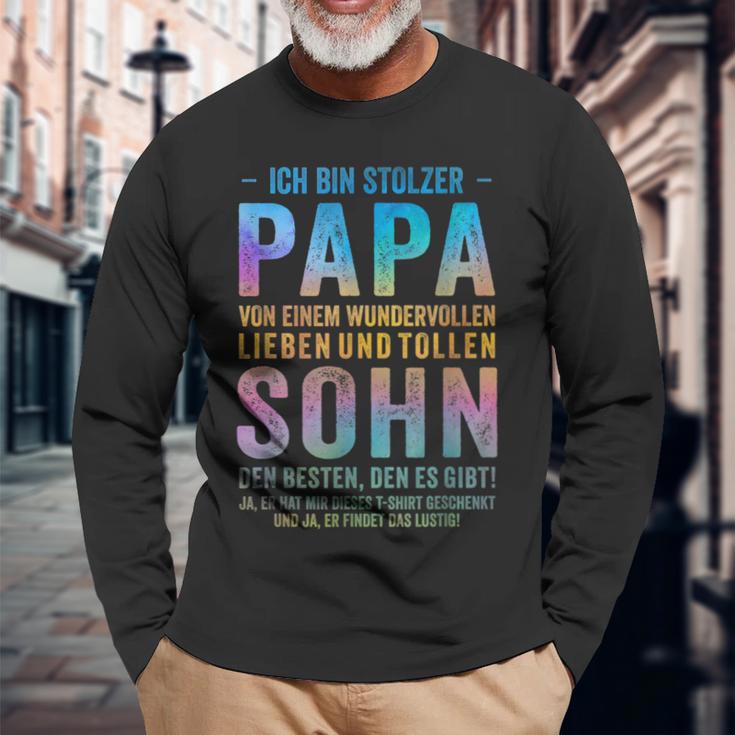 Ich Bin Stolzer Papaon Einem Wundervollen Sohn Langarmshirts Geschenke für alte Männer