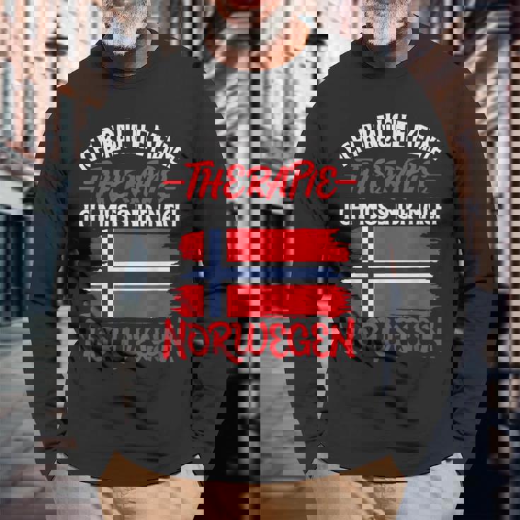 Ich Brauche Keine Therapie Ich Muss Nur Nach Norwegian Langarmshirts Geschenke für alte Männer