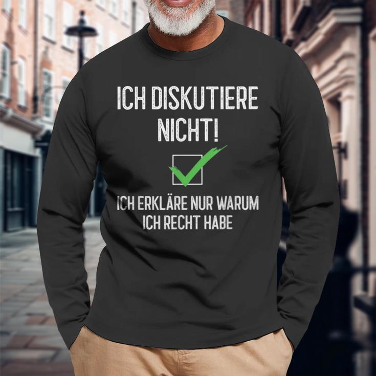 Ich Diskutiere Nicht, Ich Erkläre Warum Ich Recht Habe Schwarzes S Langarmshirts für Debattierfreunde Geschenke für alte Männer