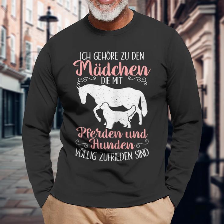 Ich Gehöre zu den Mädchen: Pferdereiten & Hunde Langarmshirts Geschenke für alte Männer