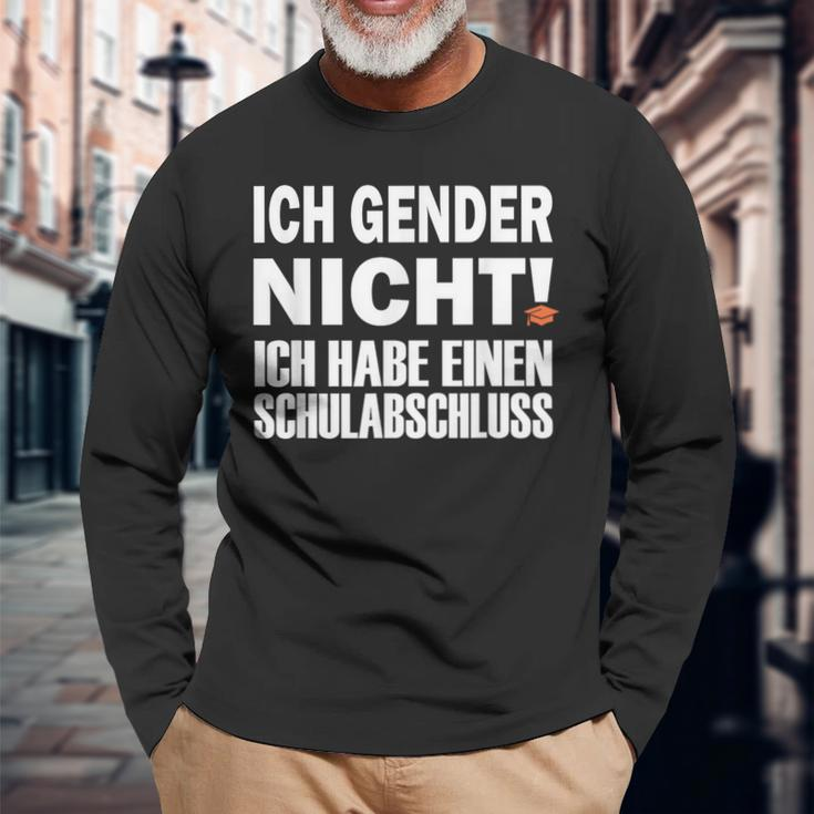 Ich Gender Nicht Ich Habe Einen Schulabschluss Black Langarmshirts Geschenke für alte Männer