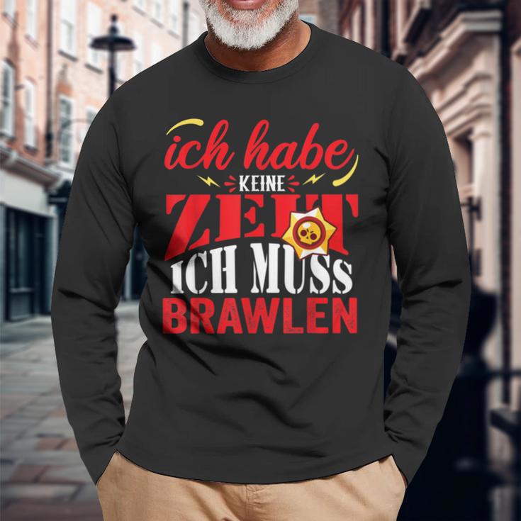 Ich Habe Keine Zeit Ich Muss Brawlen Brawl-Sterne Langarmshirts Geschenke für alte Männer