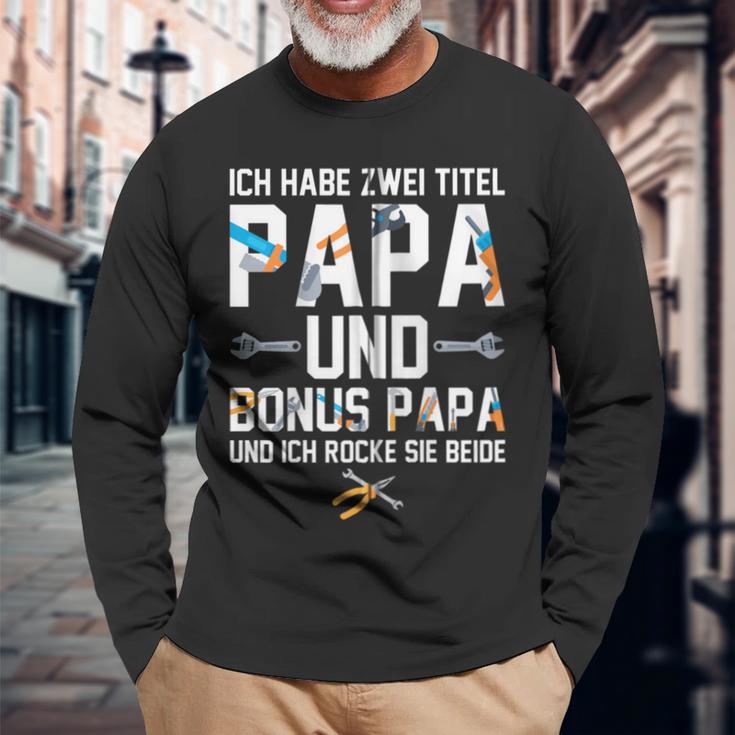 Ich Habe Zwei Titel Bonus Papa Und Papa Rocke Sie Beide Kapuzenjacke Langarmshirts Geschenke für alte Männer