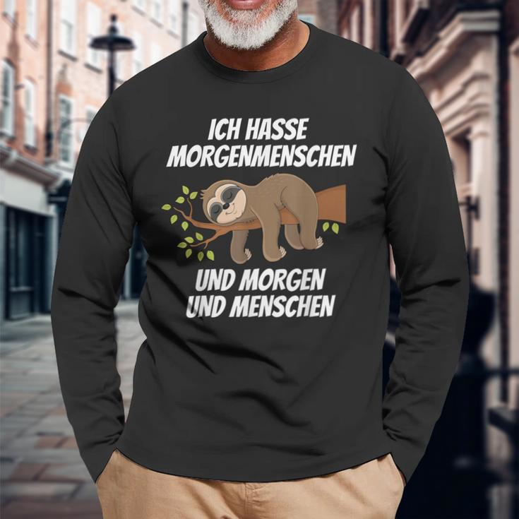 Ich Hasse Morgenmenschschen Und Morgen & Menschen Morgenmuffel I Hasse Langarmshirts Geschenke für alte Männer