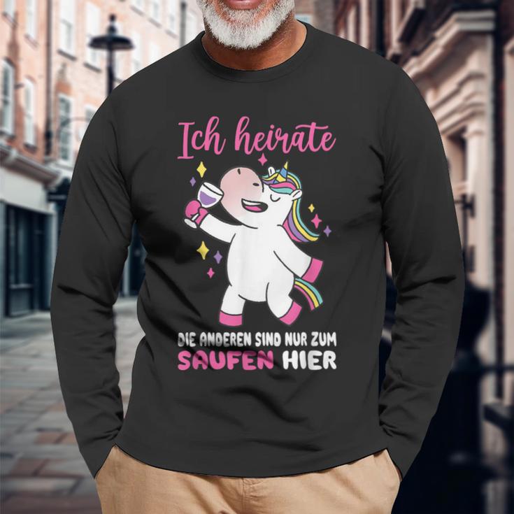 Ich Heirate Die Andere Sind Nur Zum Saufen Hier Hochzei Langarmshirts Geschenke für alte Männer