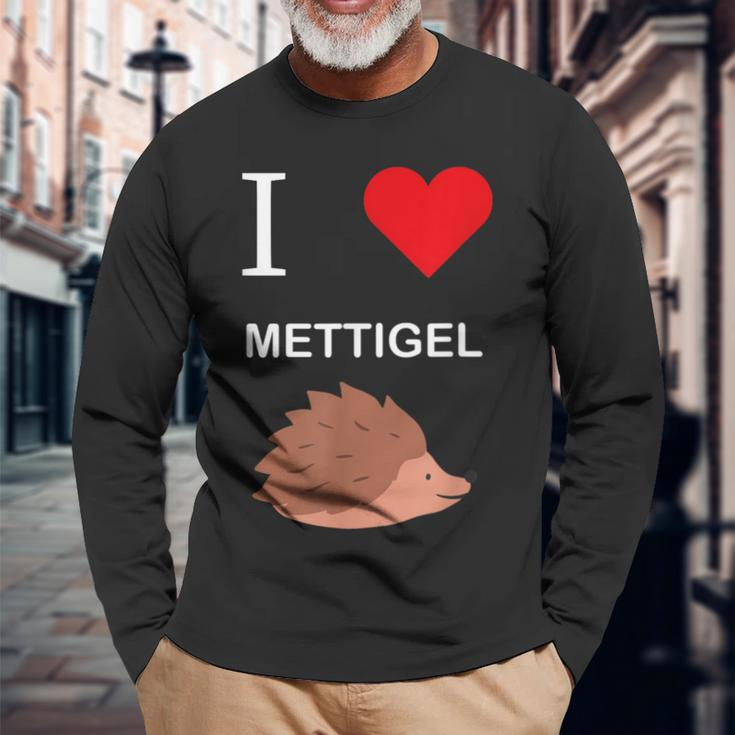 Ich Liebe Mettigel Mett Meat Langarmshirts Geschenke für alte Männer