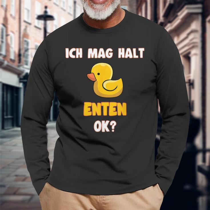 Ich Mag Halt Enten Badeente Ente Langarmshirts Geschenke für alte Männer