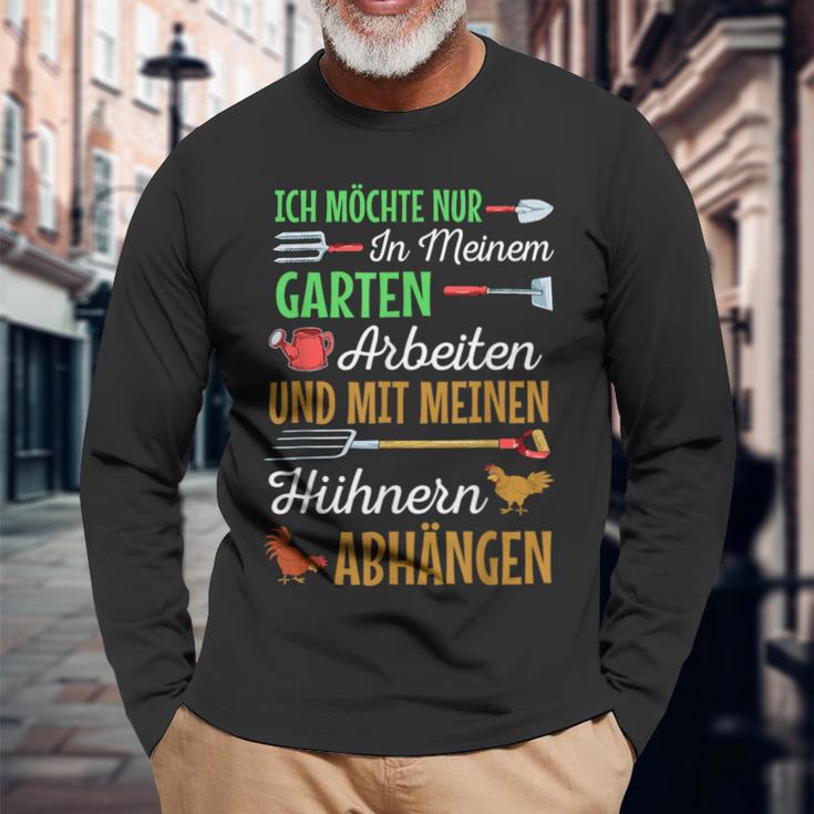 Ich Möchte Nur In Meiner Garten Arbeiten Hühner Ich Möchte Nur I Langarmshirts Geschenke für alte Männer