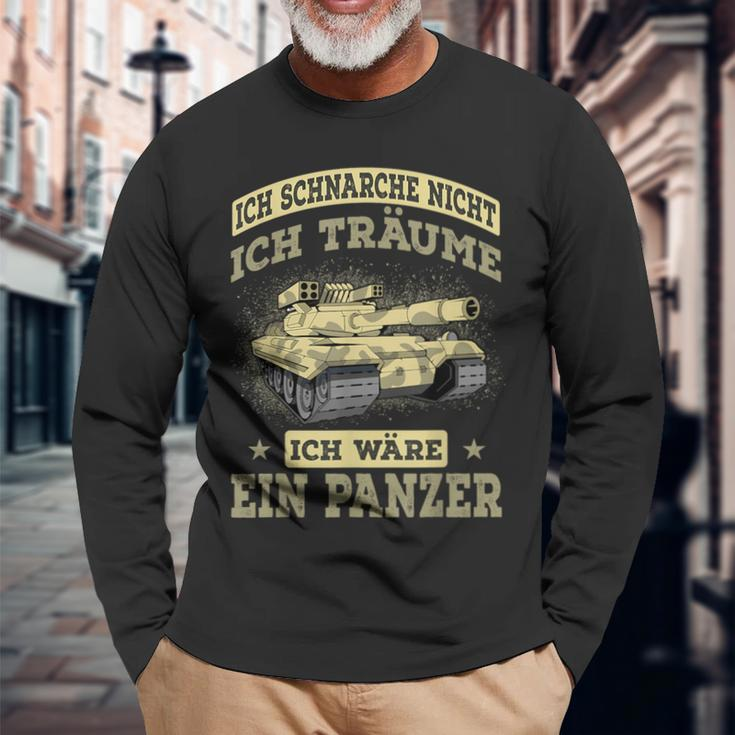 Ich Schnarche Nicht Panzer German Language Langarmshirts Geschenke für alte Männer