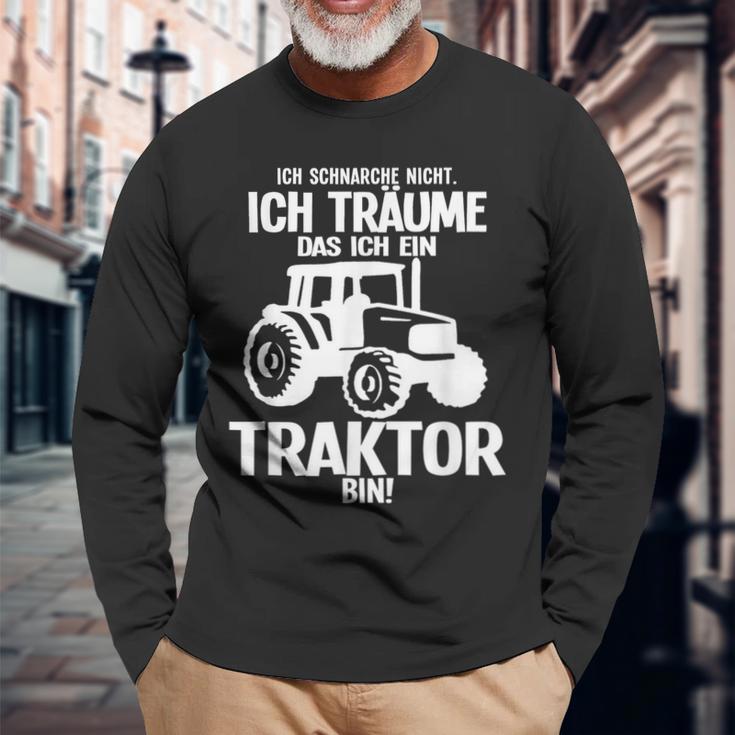 Ich Träume Ich Bin Ein Traktor Farmers Black S Langarmshirts Geschenke für alte Männer