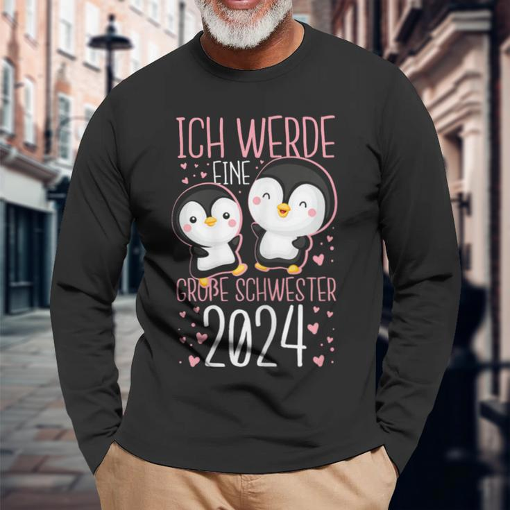 Ich Werde Eine Große Schwester 2024 Cute Penguin Motif Langarmshirts Geschenke für alte Männer