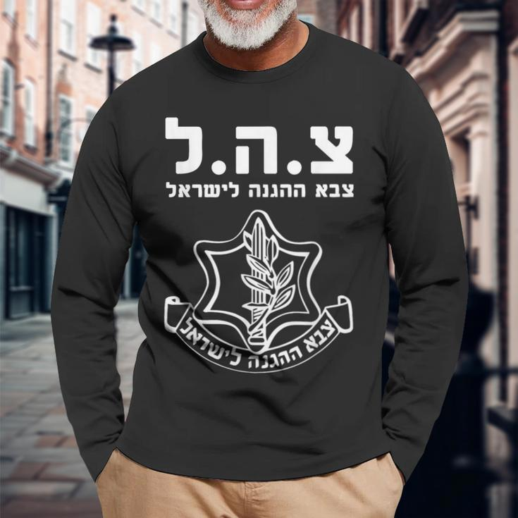 Idf Tzahal Israel Defense Forces Langarmshirts Geschenke für alte Männer