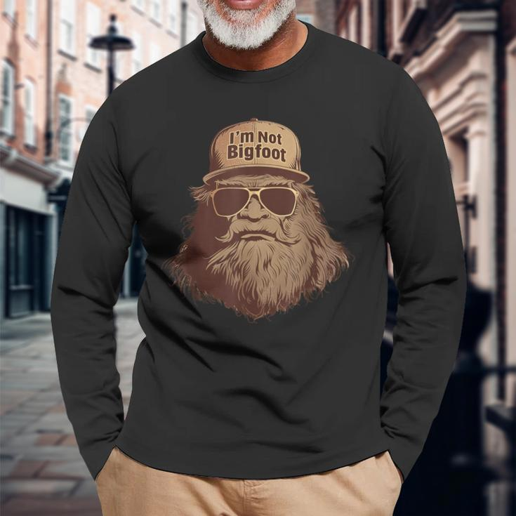I'm Not Bigfoot Bigfoot Disguise Trucker Hat Sasquatch Long Sleeve T-Shirt Gifts for Old Men
