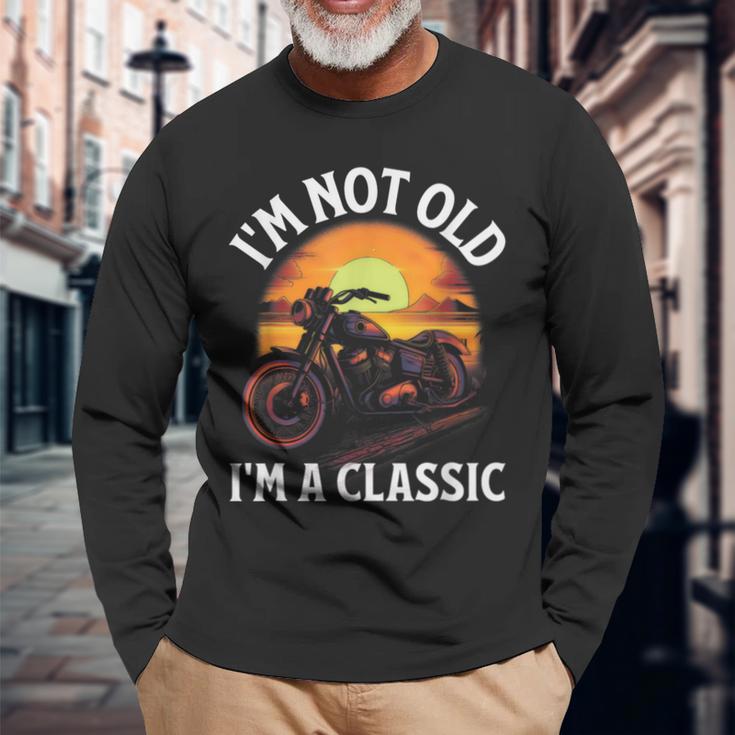 I’M Not Old I’M A Classic Fathers Day Vintage Motorbike Long Sleeve T-Shirt Gifts for Old Men