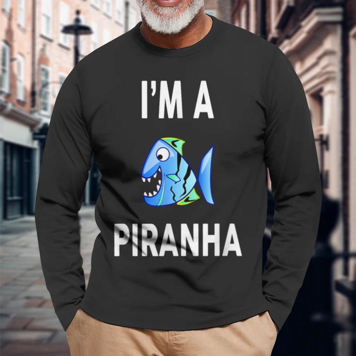 I'm A Piranha Piranha Langarmshirts Geschenke für alte Männer