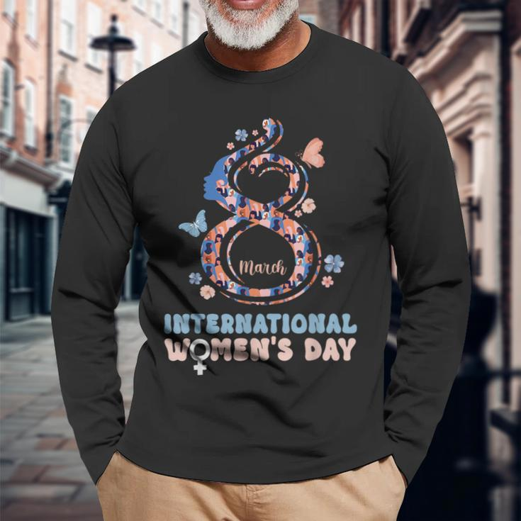International Women's Day 2024 8 March Inspire Inclusion Long Sleeve T-Shirt Gifts for Old Men