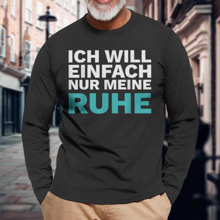 Intro Ich Will Einfach Meine Ruhe Lass Mich In Frieden Langarmshirts Geschenke für alte Männer