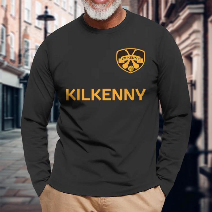 Ireland County Kilkenny Football And Hurling Long Sleeve T-Shirt Gifts for Old Men