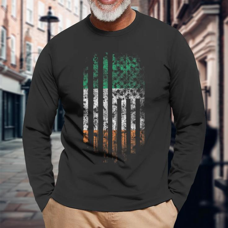Irish American Flag Ireland Saint Patrick's Day Long Sleeve T-Shirt Gifts for Old Men
