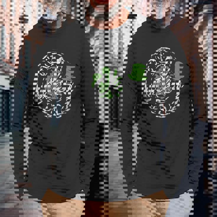 Irish Lucky Dad Father Irish St Patrick's Day Long Sleeve T-Shirt Gifts for Old Men