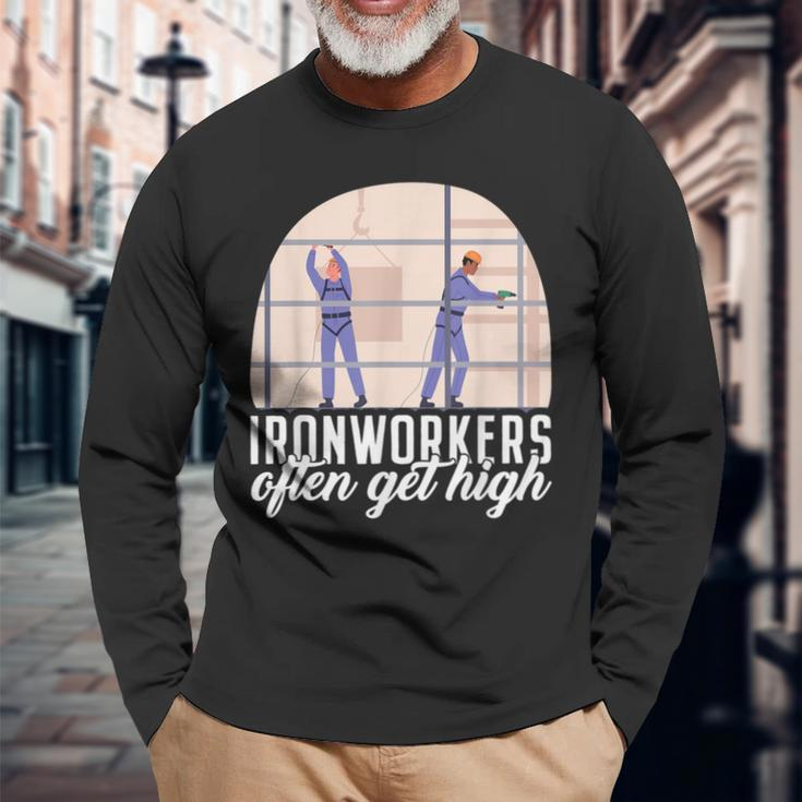 Ironworkers American Worker Patriotic Laborer Local Union Long Sleeve T-Shirt Gifts for Old Men