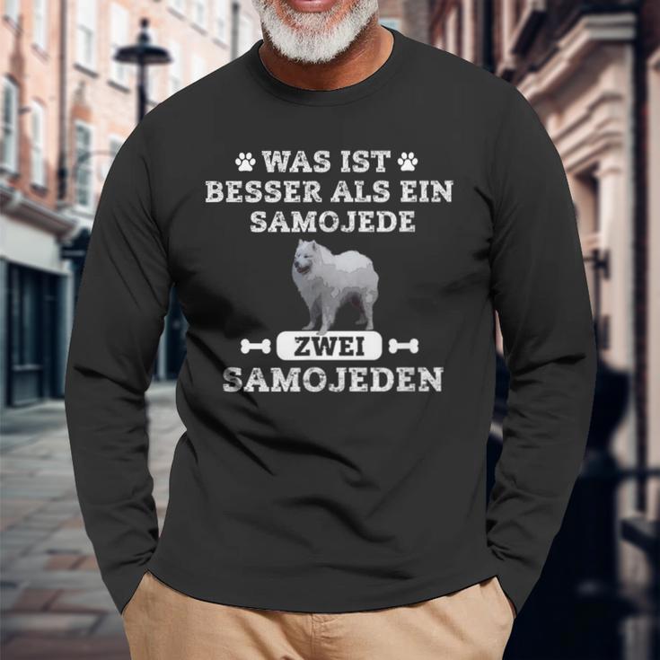 Was Ist Besser Als Ein Samoyed Zwei Samoyed Langarmshirts Geschenke für alte Männer