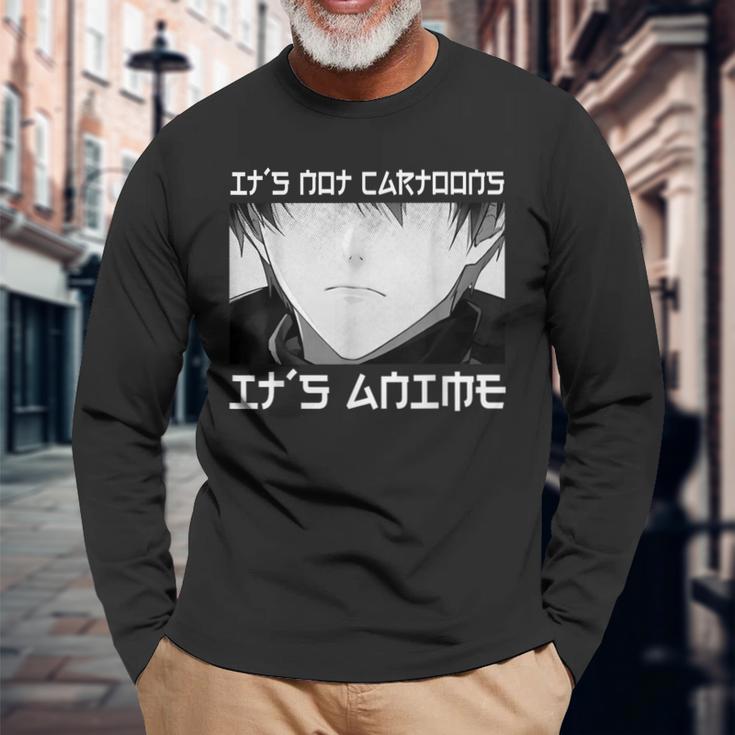 It's Not Cartoons It's Anime N Boy Otaku Anime Long Sleeve T-Shirt Gifts for Old Men