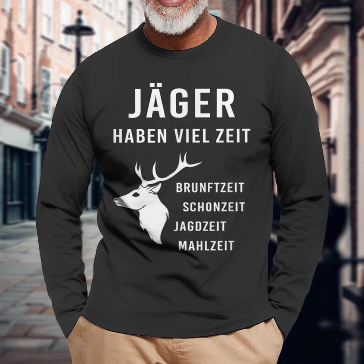 Jäger Haben Viel Zeit I Schonzeit I Jäger Hunting Langarmshirts Geschenke für alte Männer